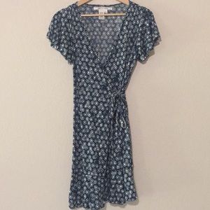 Max Studio Flutter Sleeve Ruffle Wrap Dress